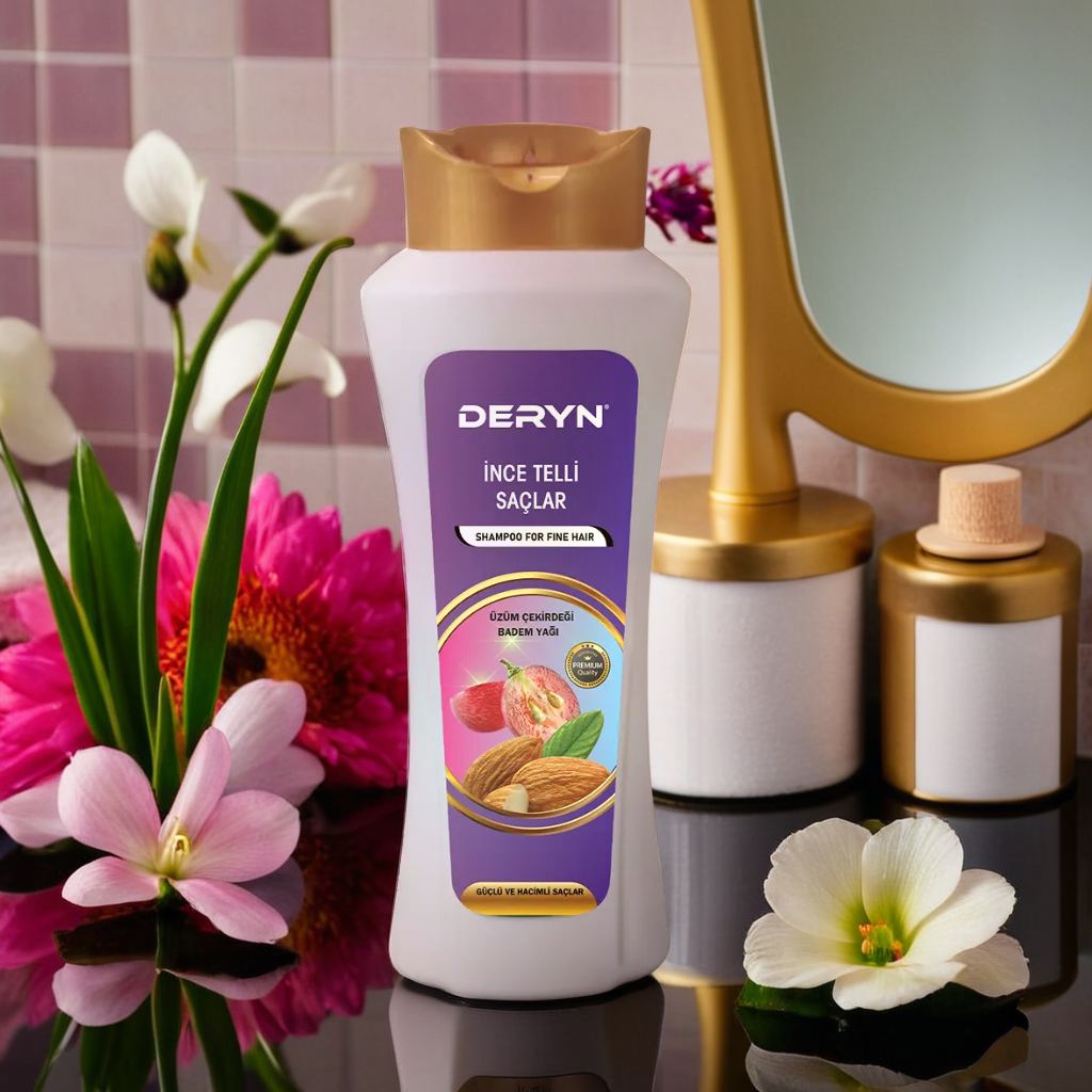 Deryn 600 ml İnce Telli Saçlar İçin Şampuan - Hacim ve Parlaklık Sağlayan Formül